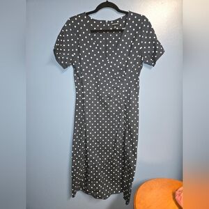 Lands End- Polka Dot Wrap Dress-size 10.